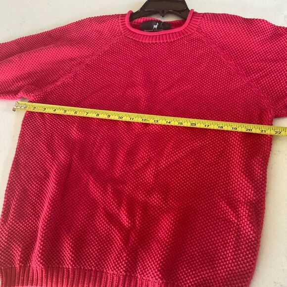 Peruvian Connection 100% Pima Cotton Thick Knit Long Sleeve Crew Pink Sweater S - Picture 5 of 6